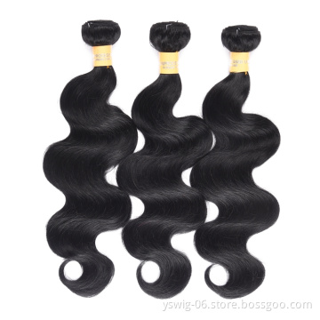 Wholesale Human Hair Bundle Virgin Hair Vendor 1# Jet Black Body Wave Raw Mink Virgin Brazilian Hair Bundles